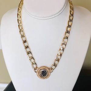 Vintage Eloxal Aluminum Medallion Chain Necklace